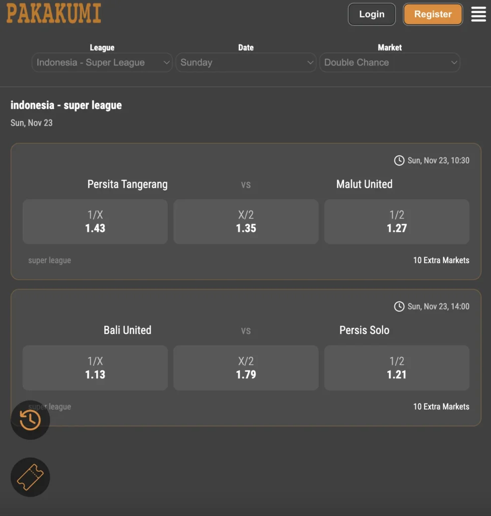 pakakumi sports start page